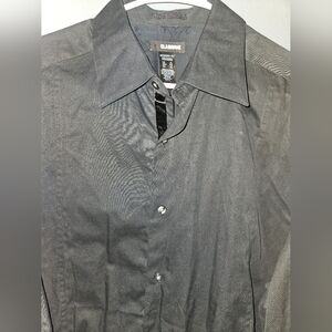Claiborne Mens Black Modern Fit Dress Shirt Size Xl